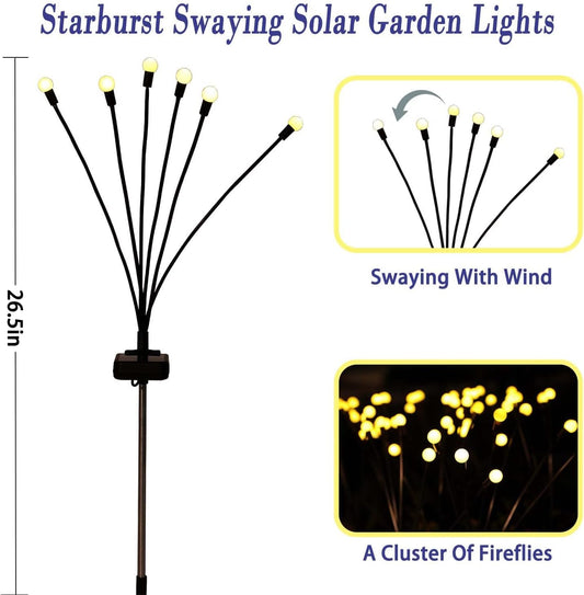 Plastic Solar Garden Lights Outdoor Solar Firefly Lights Waterproof